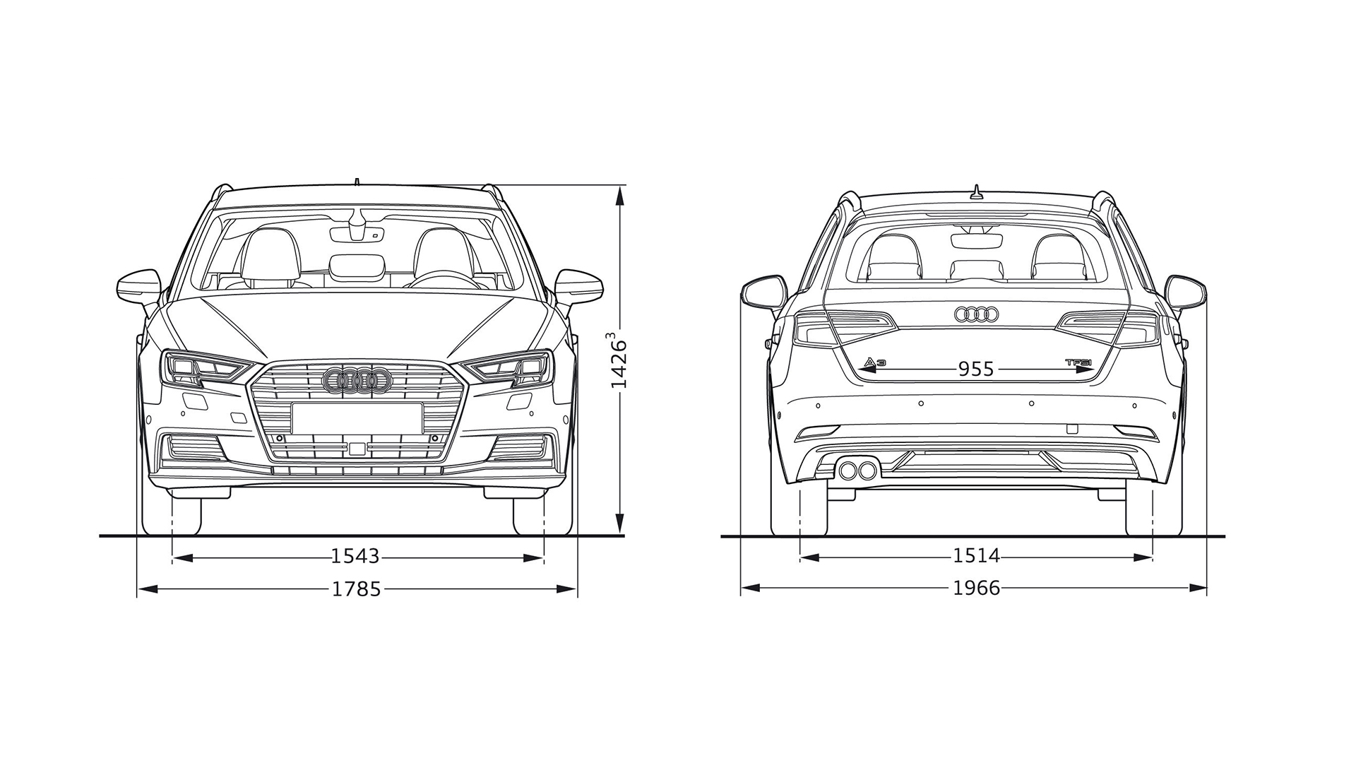 Abmessungen > A3 Sportback > A3 > Audi France